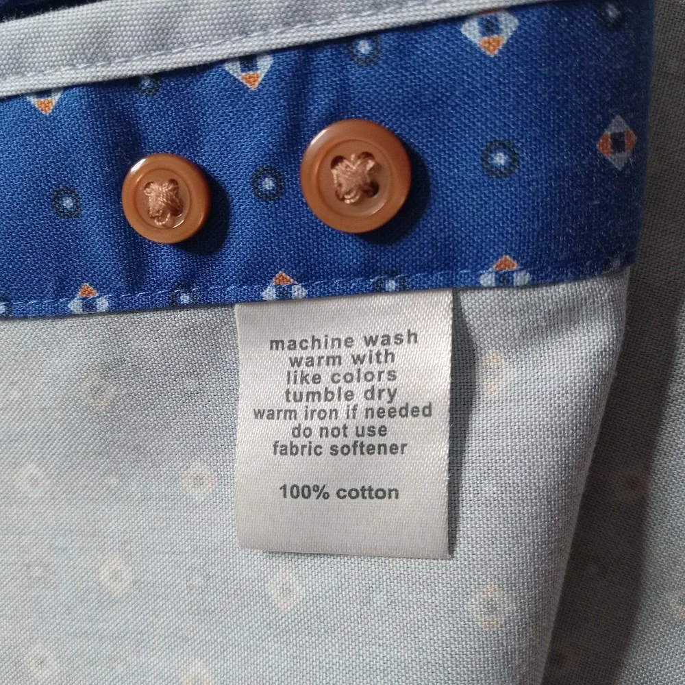 Paul Fredrick Classic Fit Long Sleeve Button Up Shirt Men's 2XL Blue - Picture 4 of 6